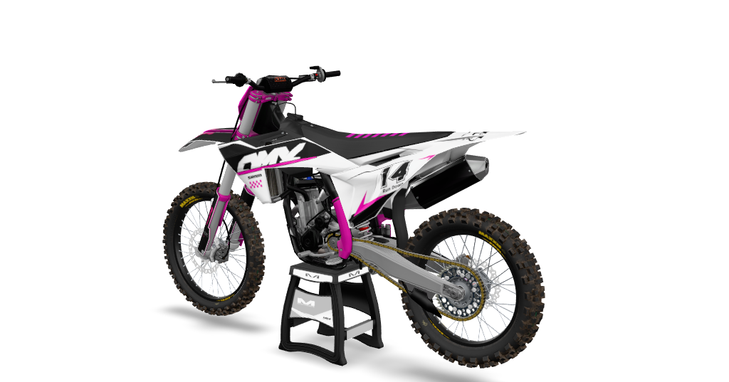 Rear three-quarter view of MXS Rundown Pink Edition